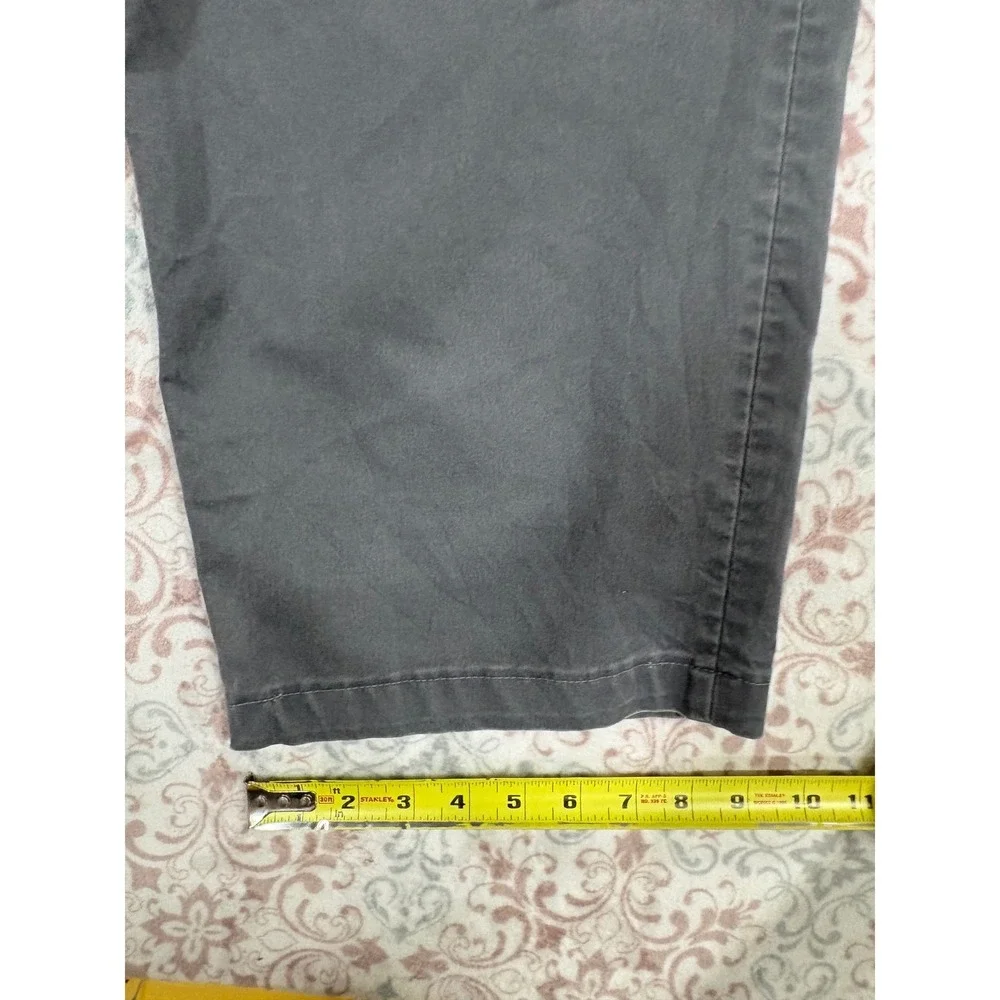 Lands End Mens 46 Traditional Fit Chino Pants Gray Straight Leg Stretch Cotton